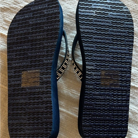Yellow Box Navy Sandals with Rhinestones - Picture 2 of 2